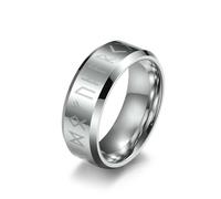 Jewelry Nordic Viking Humanities Word Tungsten Steel Ring Ring Rune Men's and Women's Tungsten Gold Handmade