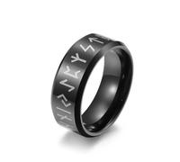 Jewelry Nordic Viking Humanities Word Tungsten Steel Ring Ring Rune Men's and Women's Tungsten Gold Handmade