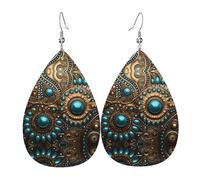 Jewelry on a pattern Leather earrings, European and American style earrings for young women, birthday gifts/Valentine's Day gifts