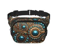 Jewelry on a pattern Pattern trendy fashionable waist bag, unisex travel sports messenger bag