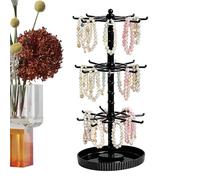 Jewelry Organizer - 3 Tier Rotating Jewelry Storage Stand, Multi Layer Jewelrys Holder with Key Hooks, Necklace Bracelet Ring Display Rack, Elegant Jewlry Storage Tower for Home, Apartment, Dressing T