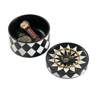 Jewelry Organizer, Presentation Tray with Lid, Black White Check Earring Organizer with Lid - for Mom Friend Daughters Home Dormitory Vanity Table