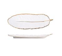 Jewelry Organizer Tray Feather Trinket Dish Ceramic Jewelry Dish Organizer,vanity Dressers Tray for Bathroom,closets,tray Desk Ornate Jewelry Makeup Tray Gold Gift for Girlfriend, Mom (white)