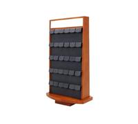 jewelry organizer Wooden Double-sided Manual Earrings Display Rack Jewelry Counter Large Capacity Earrings Storage Rack Window Display Props for dressing table(Gris)