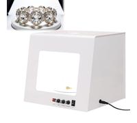 Jewelry Photography Light Box, Adjustable 3000K-5500K, 1kg Load Turntable, Dual Display System for Online Selling, 30cm - Ideal for Jewelry Brands