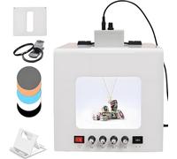 Jewelry Photography Light Box Kit - Mini LED Photo Studio with 360° Rotating Turntable, Adjustable 3000-5500K Lighting for Gemstones & Small Products