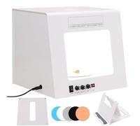 Jewelry Photography Light Box Kit with 360° Rotating Platform, Adjustable 3000K-5500K Lights, Switchable Black/White Background for Small Item Photography