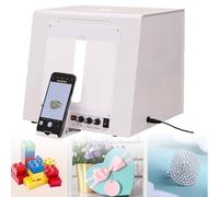 Jewelry Photography Light Box Kit with Turntable, Adjustable Speed, Supports Hanging or Placing, 4 Fill Lights with Adjustable Color Temperature