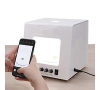 Jewelry Photography Light Box with Electric Turntable, Dimmable Rotating Softbox for 3D Scanning and Video, Ideal for Gold and Silver Accessories