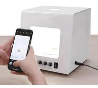 Jewelry Photography Light Box with Electric Turntable, Dimmable Softbox, Rotating Adjustable Speed for 3D Scanning - 30CM
