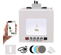 Jewelry Photography Softbox, 360 LED Turntable | 8-Line Star Filter, Reflectors, White BG, 1kg Capacity, for Small Product Photography(T30)