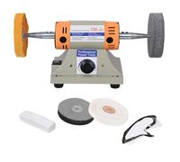 Jewelry Polisher 4 Inch Adjustable Variable Speed and Polishing Machine with 2 Fabric Wheels, 2 Abrasive Wheels, Safety Glasses and Compound for Jewelry, Dental, Metal, Polishing