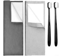 Jewelry Polishing Cloth Set 2pcs Dual-Action Silver | Black pre-polish, gray final finish, removes tarnish, no chemicals needed, silver cutlery safe