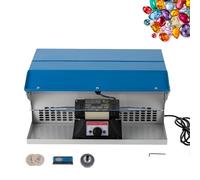 Jewelry Polishing Machine, 200W Buffing Tool with Adjustable Speed 0-8000RPM, 2 Cloth Wheels & Indicator Light, Ideal for Metal & Rock Grinding