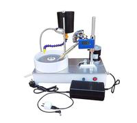 Jewelry Polishing Machine, Gem Grinding Machine 120W Small Jewelry Jade Faceting Machine Digital Display Grinding and Polishing Machine Low Noise Easy TO Use (Color : Silver, Size : Digital display