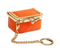 Jewelry Pouch Clasp Coin Purse with Chain Loop, PU Leather Travel Storage Case for Earrings and Tiny Items Case Tiny Item Keeper Chain Loop Pouch