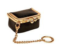 Jewelry Pouch Clasp Coin Purse with Chain Loop, PU Leather Travel Storage Case for Earrings and Tiny Items Case Tiny Item Keeper Chain Loop Pouch