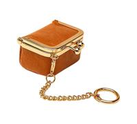 Jewelry Pouch Clasp Coin Purse with Chain Loop, PU Leather Travel Storage Case for Earrings and Tiny Items Trinket Pouch Accessory Holder Clasp Wallet Earring