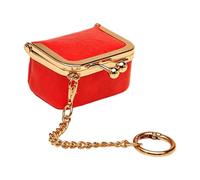 Jewelry Pouch Clasp Coin Purse with Chain Loop, PU Leather Travel Storage Case for Earrings and Tiny Items Case Tiny Item Keeper Chain Loop Pouch