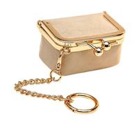 Jewelry Pouch Clasp Coin Purse with Chain Loop, PU Leather Travel Storage Case for Earrings and Tiny Items Case Tiny Item Keeper Chain Loop Pouch