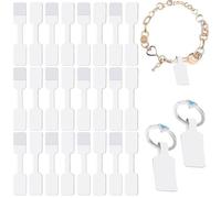 Jewelry Price Tags Stickers,200 pcs Small Self Adhesive Kraft Blank Label,Bracelet Tags for Pricing, Blank Label Stickers Jewelry for Necklace Earring Rings (White)