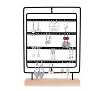 Jewelry Rack Earring Holder Stand Ear Stud Jewelry Organizer Dispaly Rack 4 Tier with Wood Base for Jewelry display stand