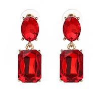 Jewelry Rectangle Full Cubic Zirconia Flawless Long Dangle Earrings