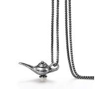 Jewelry Retro Aladdin Magic Lamp Pendant Unique Bronze Tone Stainless Steel Link Chain Necklace for Men