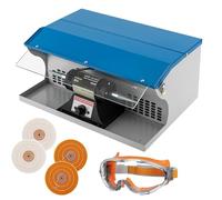 Jewelry Rock Polishing Machine, Adjustable Speed 0-8000rpm Bench Polisher with Light, Professional Buffing Machine for Metal, Gem & Rock Dust Collector
