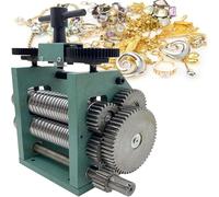 Jewelry Rolling Mill Machine, Manual Combination Flattening Tool, Hand Crank Press for Sheet, Square & Semicircle Patterns, Durable Cast Iron Construction