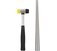Jewelry Rubber Hammer With Stainless Steel Ring Mandrel Sizer Set Double Face Hammer Jewelers Making Tool