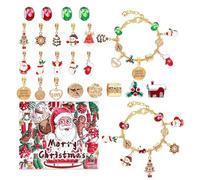 Jewelry Set Christmas Countdown | Calendar Charm Bracelets 2025 for Girls,Festive Holiday Party Favors for Family Women Little Girls Teens Kids Children