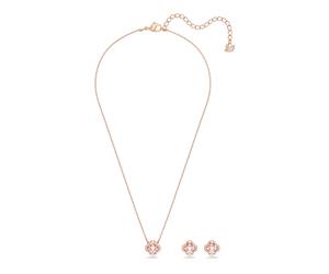Jewelry Set Lucky Clover Pink UNA - female - Swarovski - Necklaces - Pink - ONE SIZE - Accessories ONE SIZE
