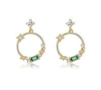 Jewelry Shining Crystal Zircon Circle Wreath Drop Earrings for Women Color Earring