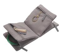 Jewelry storage bag 2pcs Foldable Jewelry Organizer Multiple Compartments High Capacity Travel Storage Bag Zipper Delicate Clutch(Grey)