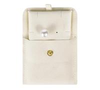 Jewelry storage bag 3pcs Microfiber Jewelry Bag 8 * 7cm Spot Flip Button(Beige)