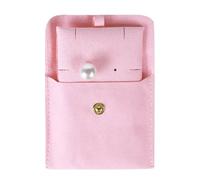 Jewelry storage bag 3pcs Microfiber Jewelry Bag 8 * 7cm Spot Flip Button(Bright pink)