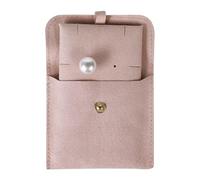 Jewelry storage bag 3pcs Microfiber Jewelry Bag 8 * 7cm Spot Flip Button(Pink)