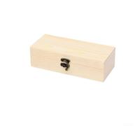 Jewelry Storage Box Made from Pine Wood with Locking Clasp and Hinged Lid, Suitable for Desktop Organization and Craft Customization (S)