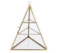 Jewelry Storage Rack 3-Tier Glass Pyramid Jewelry Stand Holder Geometric Necklace Display Stand Case Tower Box Earring Organizer for Trinket Earring Necklace Bracelet