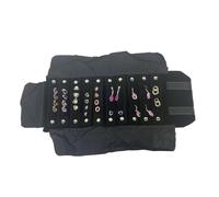Jewelry Storage Roll Bag Wholesale Jewelry Roll Bag Portable Carring Case Black Velvet Organizer Multi Functional Necklace Rings Earrings Storage Box(Black3)