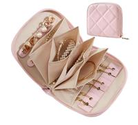 Jewelry Travel Case - Multi-Compartment Portable Foldable Organization