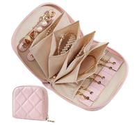 Jewelry Travel Pouch Foldable Portable Multi-Compartment Ring Pouch