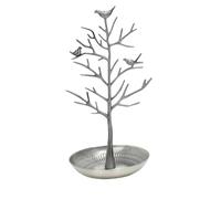 Jewelry Tree Metal Alloy Bird Tree Earring Stand Jewelry Display Holder Suspending Shape Accessory Showcase(Ancient Silver Bird Tree)
