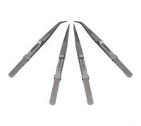 Jewelry Tweezers Set Including 4 Stainless Steel Pieces with Slotted Buckle and Tip Variety for Precision Handling in Detailed Work