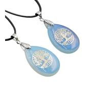 Jewelry Unisex Stainles Stell 1Pcs Natural Crystal Gemstone Charms Lucky Of Life Pendant Shape Yoga Vintage Necklace Kabala Jewelry Fashion Trendy Accessories Creative Gift For Women And Men Gift