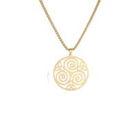 Jewelry Unisex Stainles Stell Triskele Triskelion Necklace Men Stainless Steel Triple Spiral Knot Pendant Long Chain Amulet Jewelry Gift Fashion Trendy Accessories Creative For Women And Men Gift