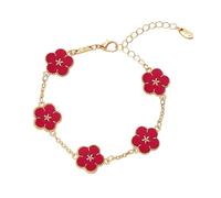 Jewelry Versatile Double Bracelet With Five Small Flowers As A Gift For Couples