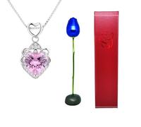 Jewelry Women'S Pendant Necklace Valentine'S Day Rose For Her Valentine's Day Gift I Love You Necklace 100 Languages Birthday Gift For Girlfriend Couple Wife Jewelry Women (E, A)