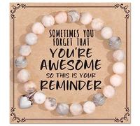 jewelrycard Sometimes You Forget Your Awesome Bracelets for Women, Best Friend Birthday Gifts for Women Friendship Bracelets, Teen Girl Gifts Trendy Stuff, Inspirational Jewelry for Women Girls, 7